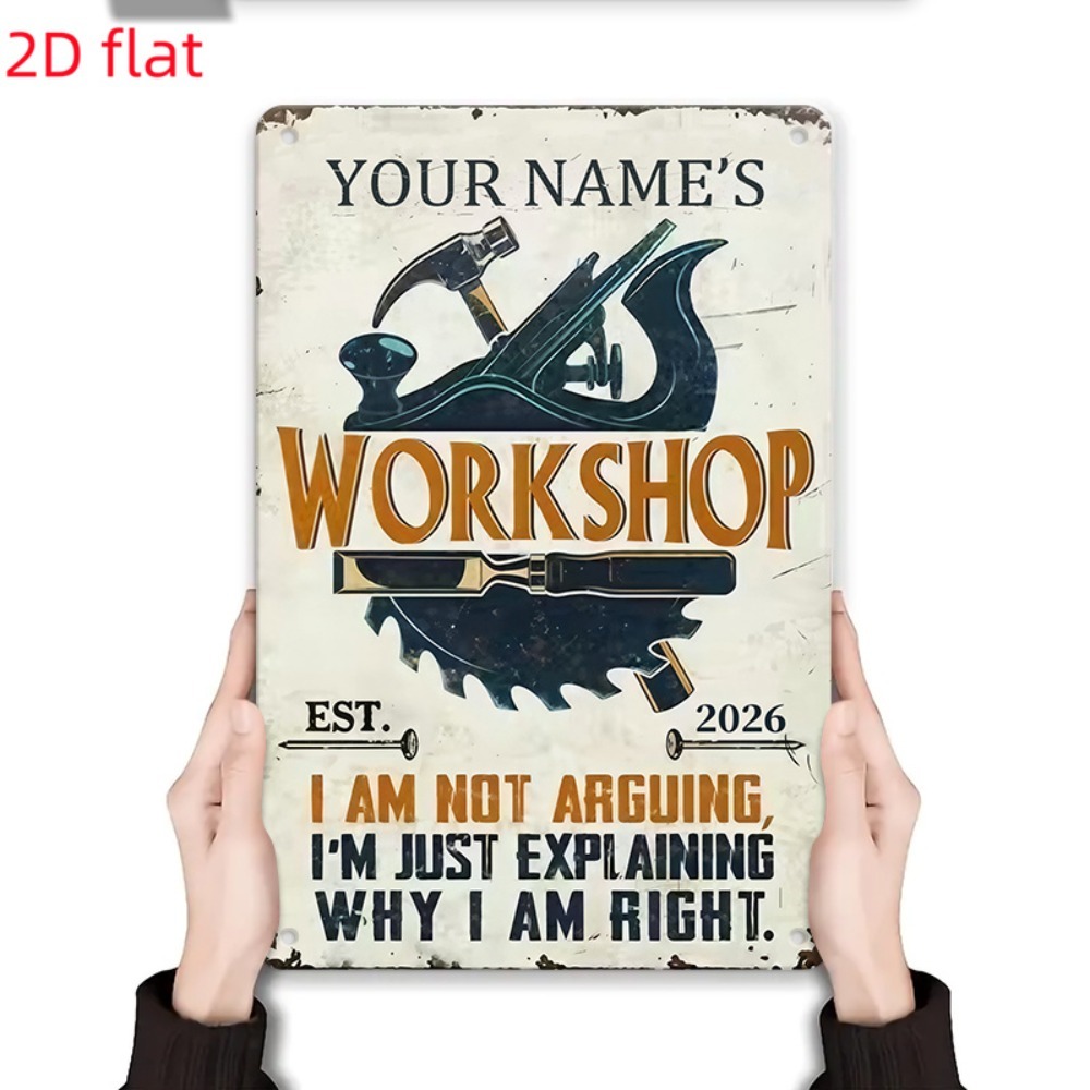 [2D plat] 1 stuk metalen bord  - Workshop Tools With Name recensie en prijs