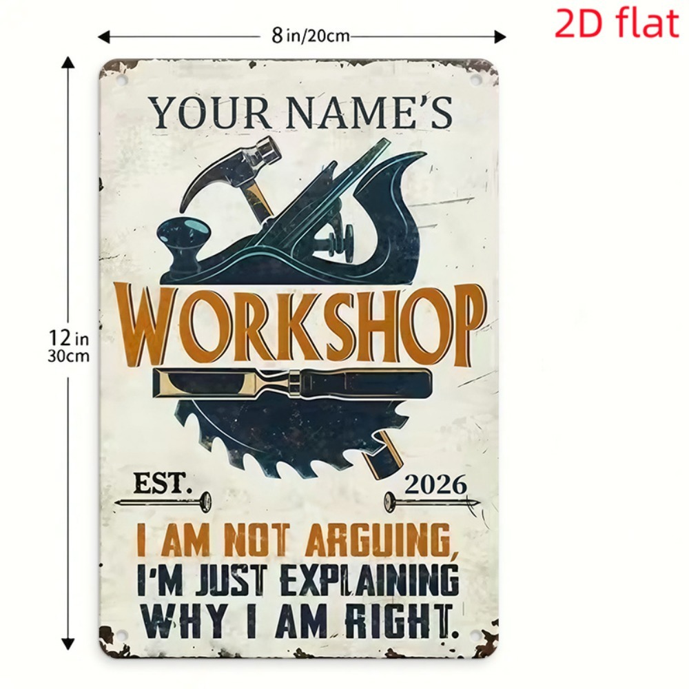 [2D plat] 1 stuk metalen bord  - Workshop Tools With Name recensie en prijs