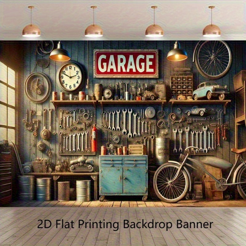 Industriële garage achtergrond - Workshop Tools Background recensie en prijs